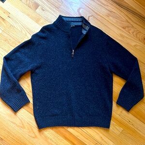 Navy 1/4 Zip Wool Sweater